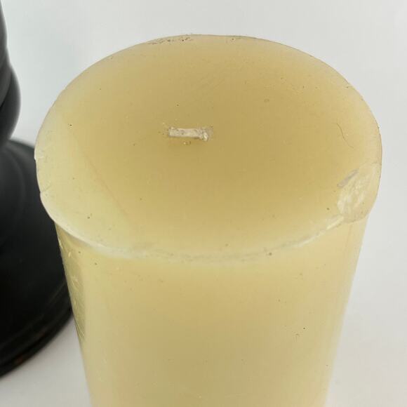 Pillar Candle Holder Black Distressed Chunky - Picture 5 of 8